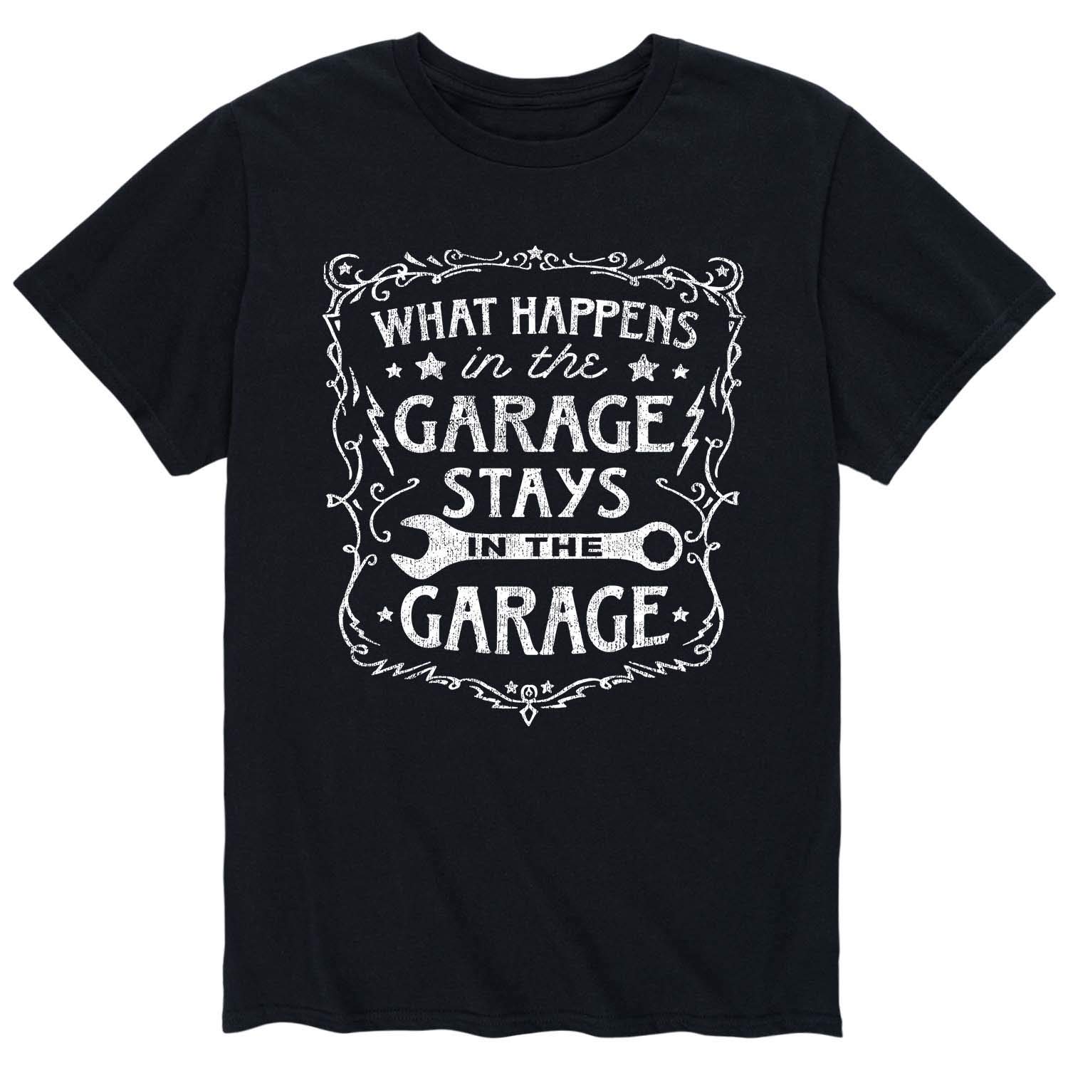 Men's Graphic T-Shirt Short Sleeve Casual Tee - Funny Garage Saying Design - Perfect for Car Enthusiasts, Mechanics & DIY Home Projects