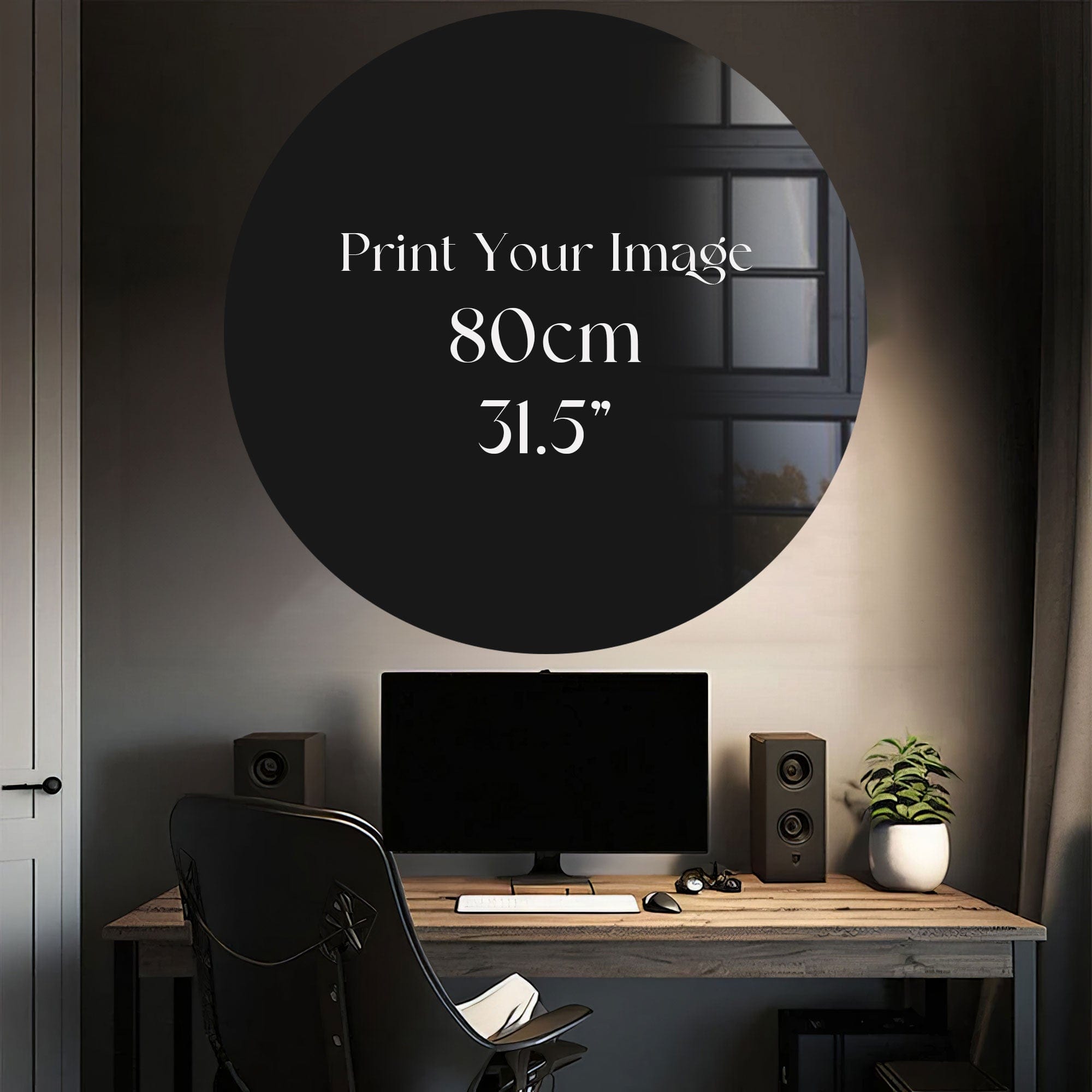 Custom Round Glass Prints - Personalized Photo & Design Engraved Glassware for Home Decor, Wedding Gifts & Office Awards