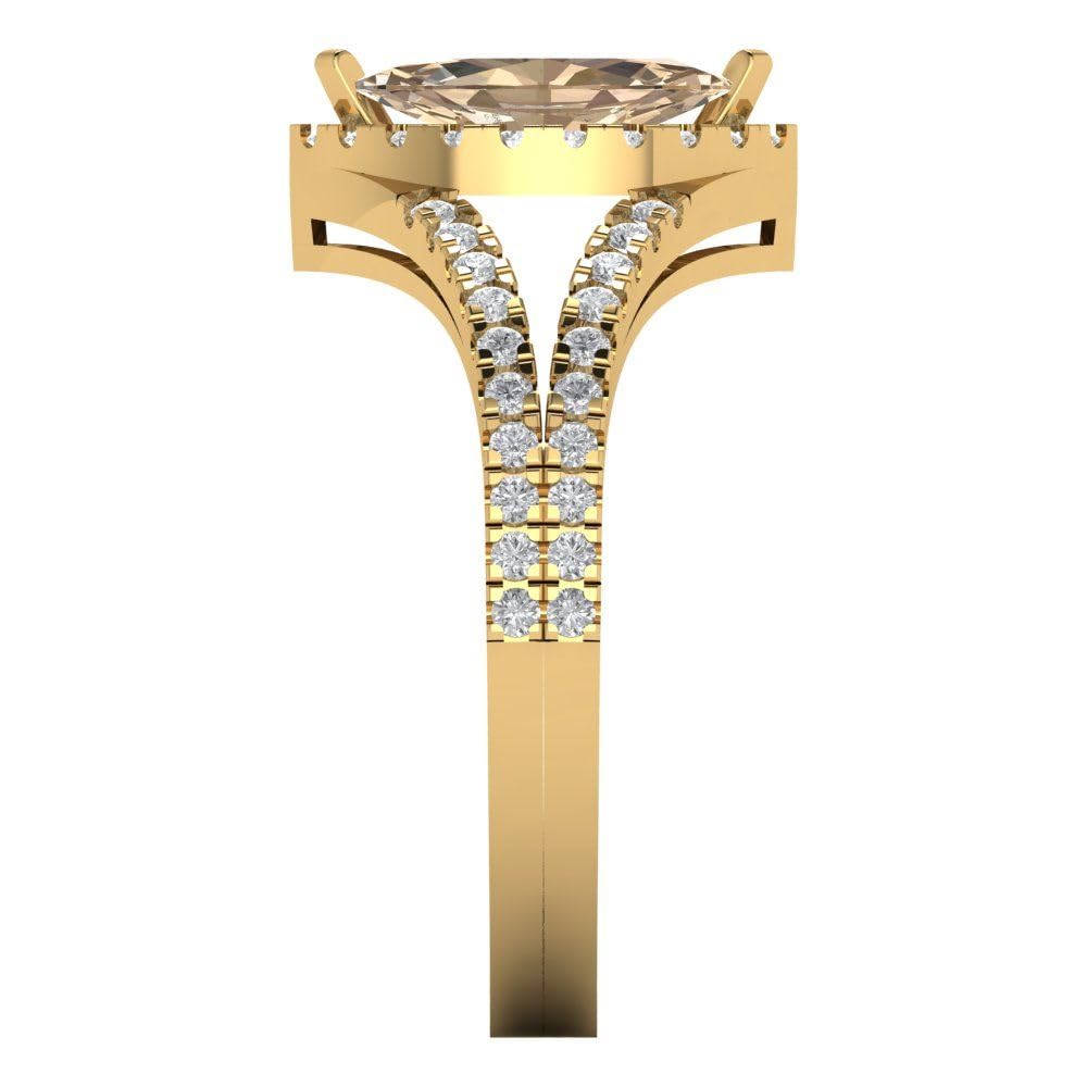 1.20ct Marquise Halo Moissanite Ring in 14k Gold for Engagement