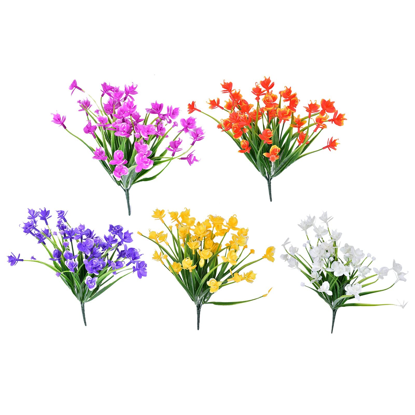 5-Piece Artificial Latex Bridal Bouquet - Realistic Wedding Flower Decor for Home, Table Centerpiece & Party Decoration