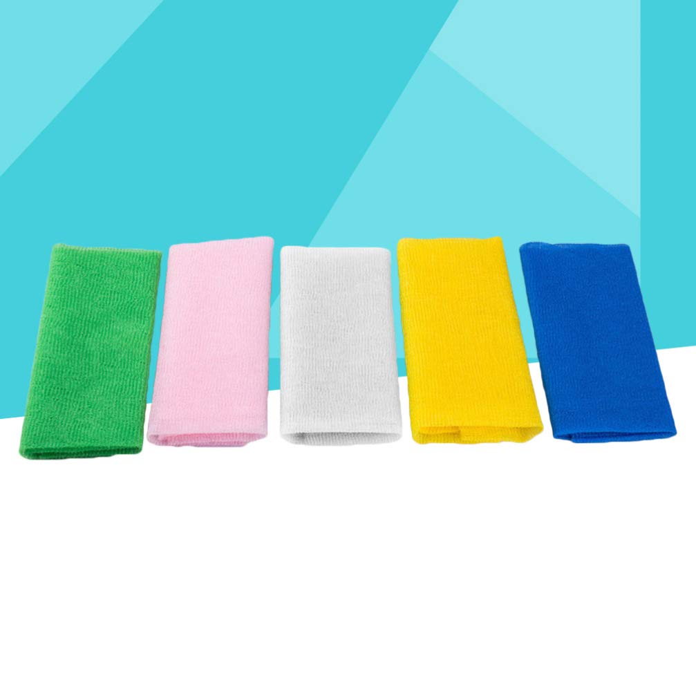 Healifty 5-Pack Exfoliating Bath Towels - Extra Long Back Scrubber for Deep Cleansing & Skin Renewal - Perfect for Shower, Spa, and Post-Workout Use