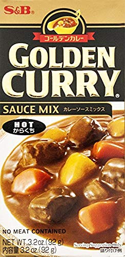 S&B Golden Curry Sauce Mix, 3.2 oz (Pack of 12) - Japanese Hot Curry Roux for Home Cooking, Perfect for Curry Rice, Udon & Stews