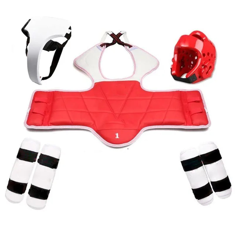 Taekwondo Protective Gear Set - 5 Piece Full Body Armor with Helmet, Chest Protector & Kickboxing Gloves for Martial Arts Training | Perfect for Sparring, Competition & Self-Defense Practice