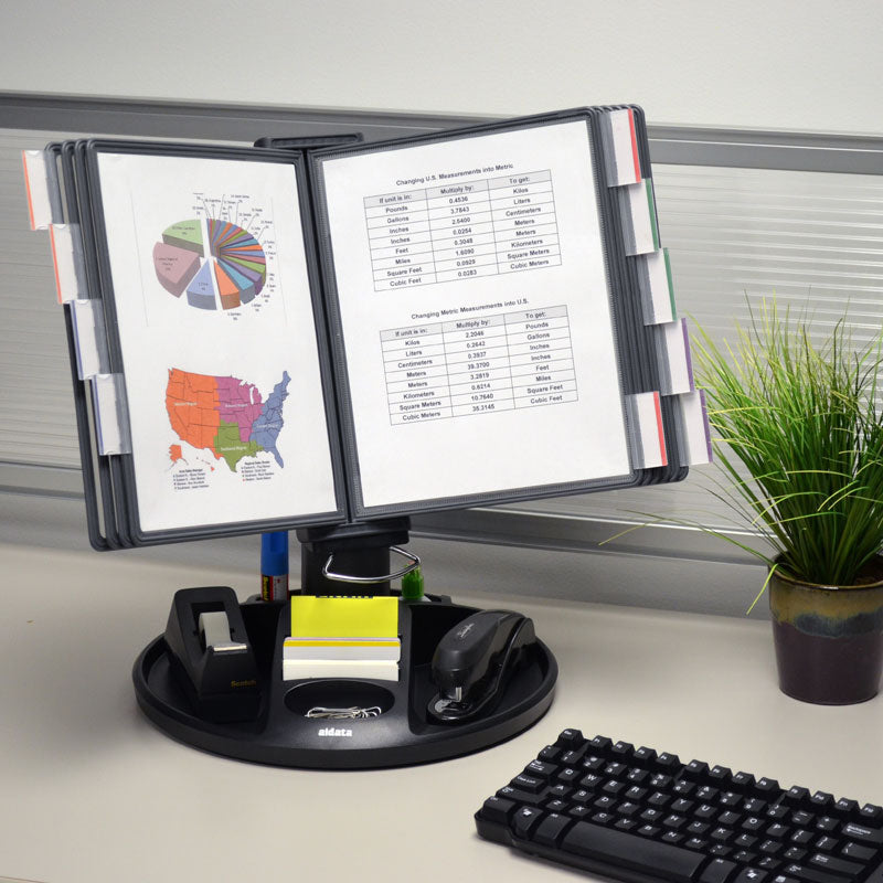 SpinFile™ 10 Pocket Desktop Document Organizer - Premium File Folder for Office, Home & School - Perfect for Bills, Receipts, Important Papers & Office Supplies Storage