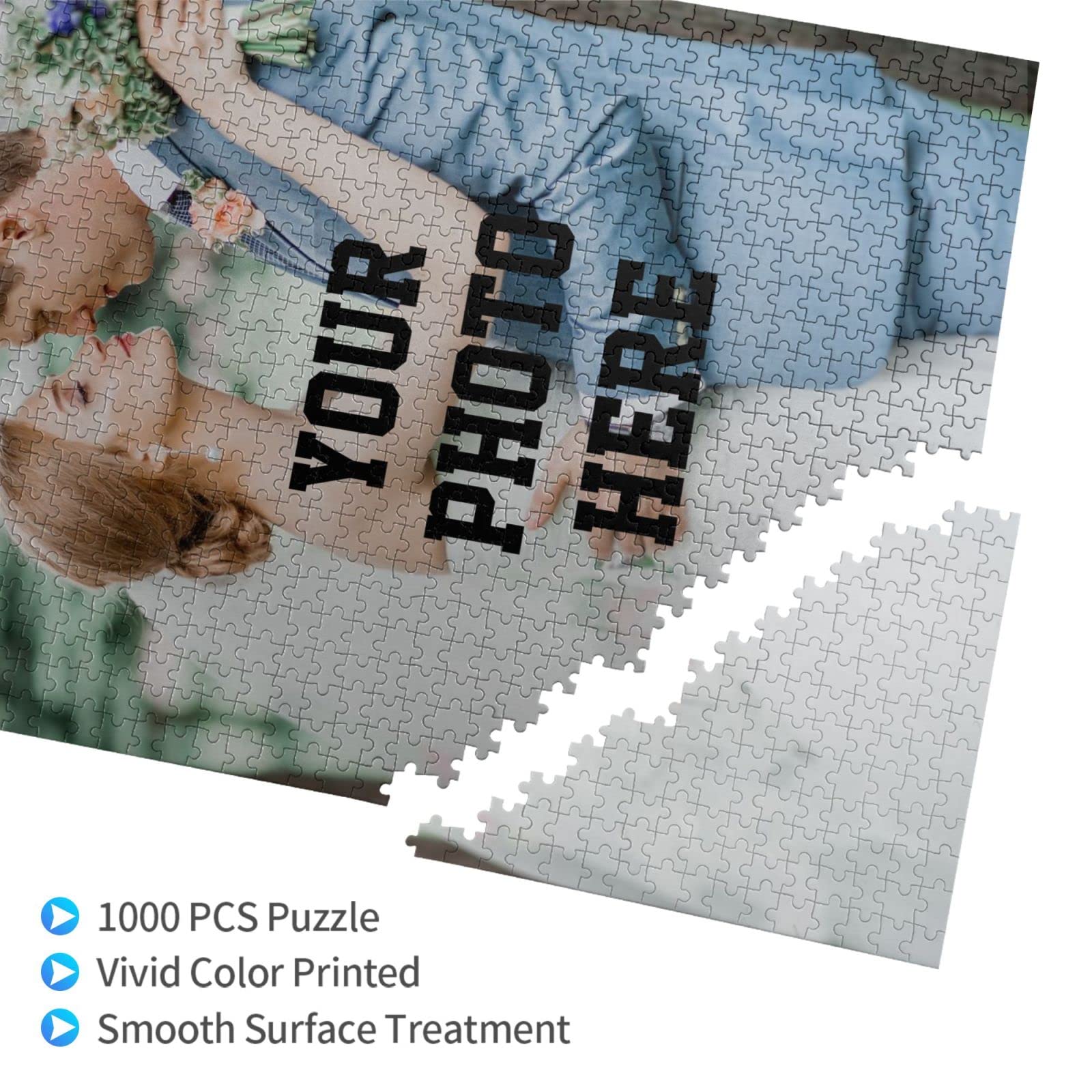 1000 Pcs Custom Photo Puzzle - Personalized Jigsaw Puzzle with Your Image or Text (300/500/1000 Pieces) - Perfect Gift for Adults & Teens - Great for Family Game Nights, Birthday Presents & Home Decor