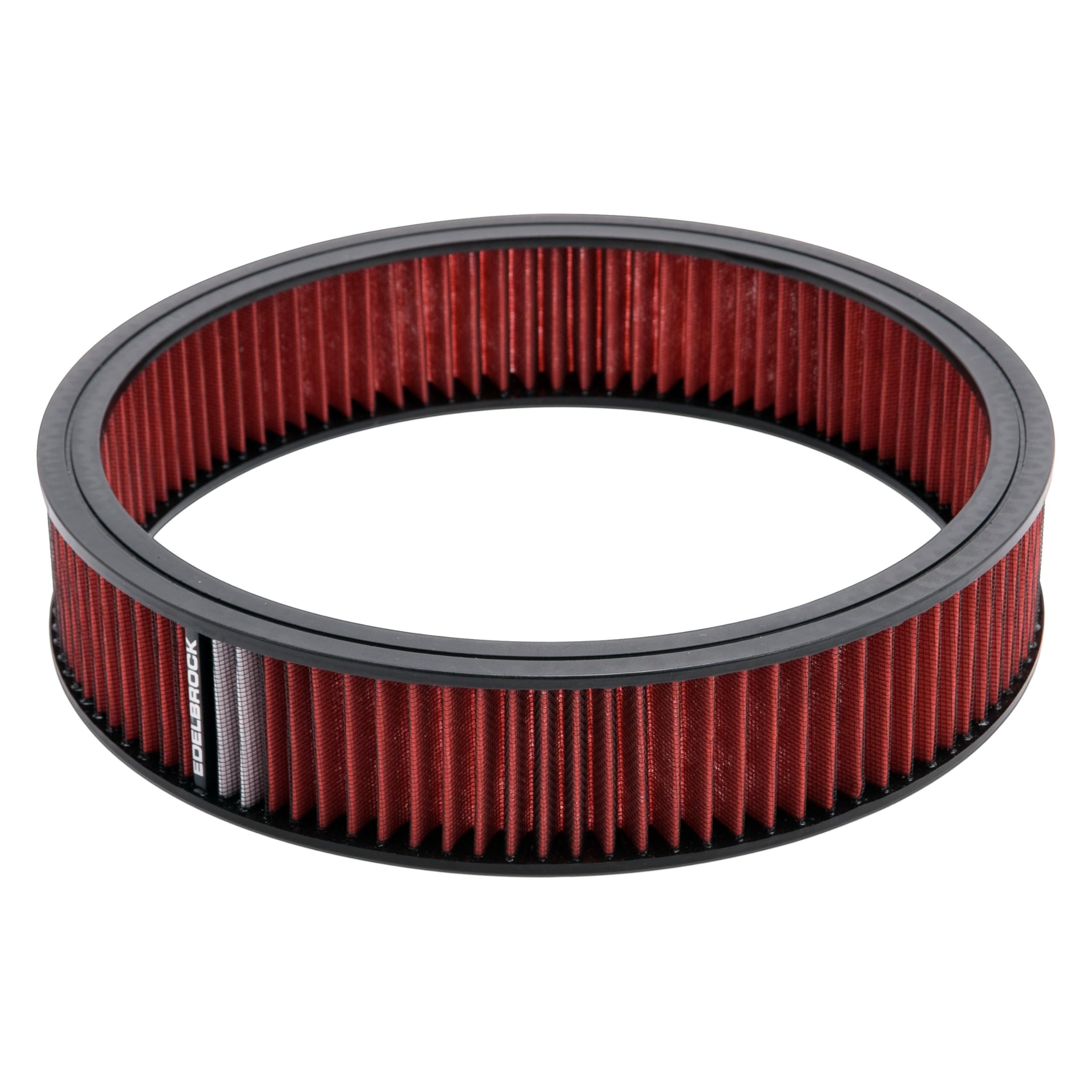 Edelbrock 43666 High Performance Air Cleaner Filter Element - Red - Compatible with Muscle Cars & Hot Rods - Engine Protection & Enhanced Airflow