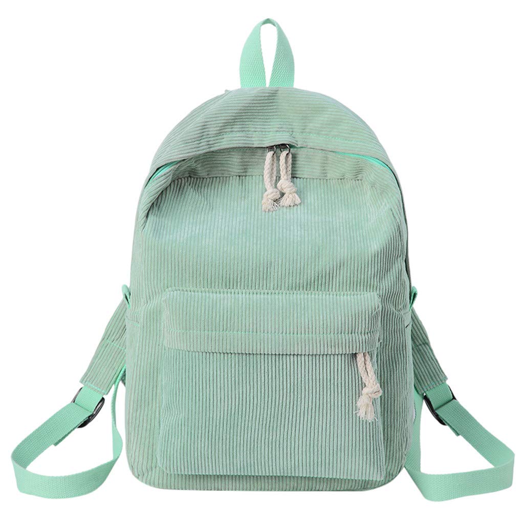 Vintage Corduroy Backpack for Women & Men - Durable Laptop School Bookbag for College, Teens & Travel - Green One Size - Perfect for School, Work & Outdoor Adventures