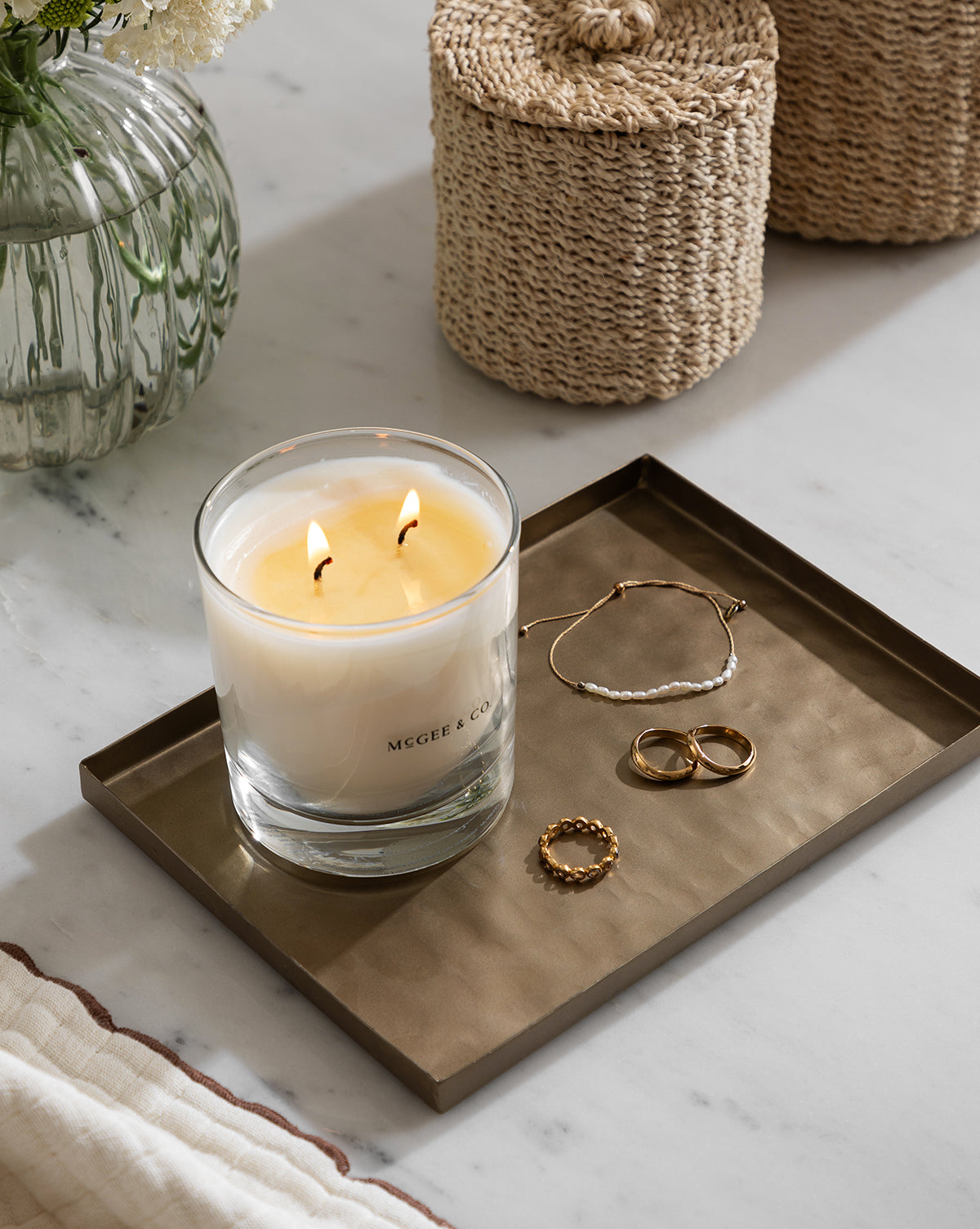 Premium Oak & Orange Blossom Scented Candle - Handmade Soy Wax Candle for Home, Spa, Yoga & Romantic Ambiance