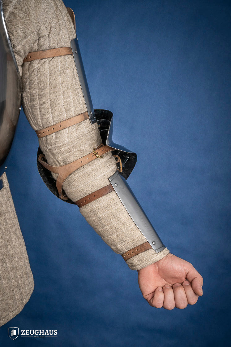 15th Century German Arm Armor - 1.2mm Polished Steel Medieval Gauntlet for LARP, Cosplay & Historical Reenactment