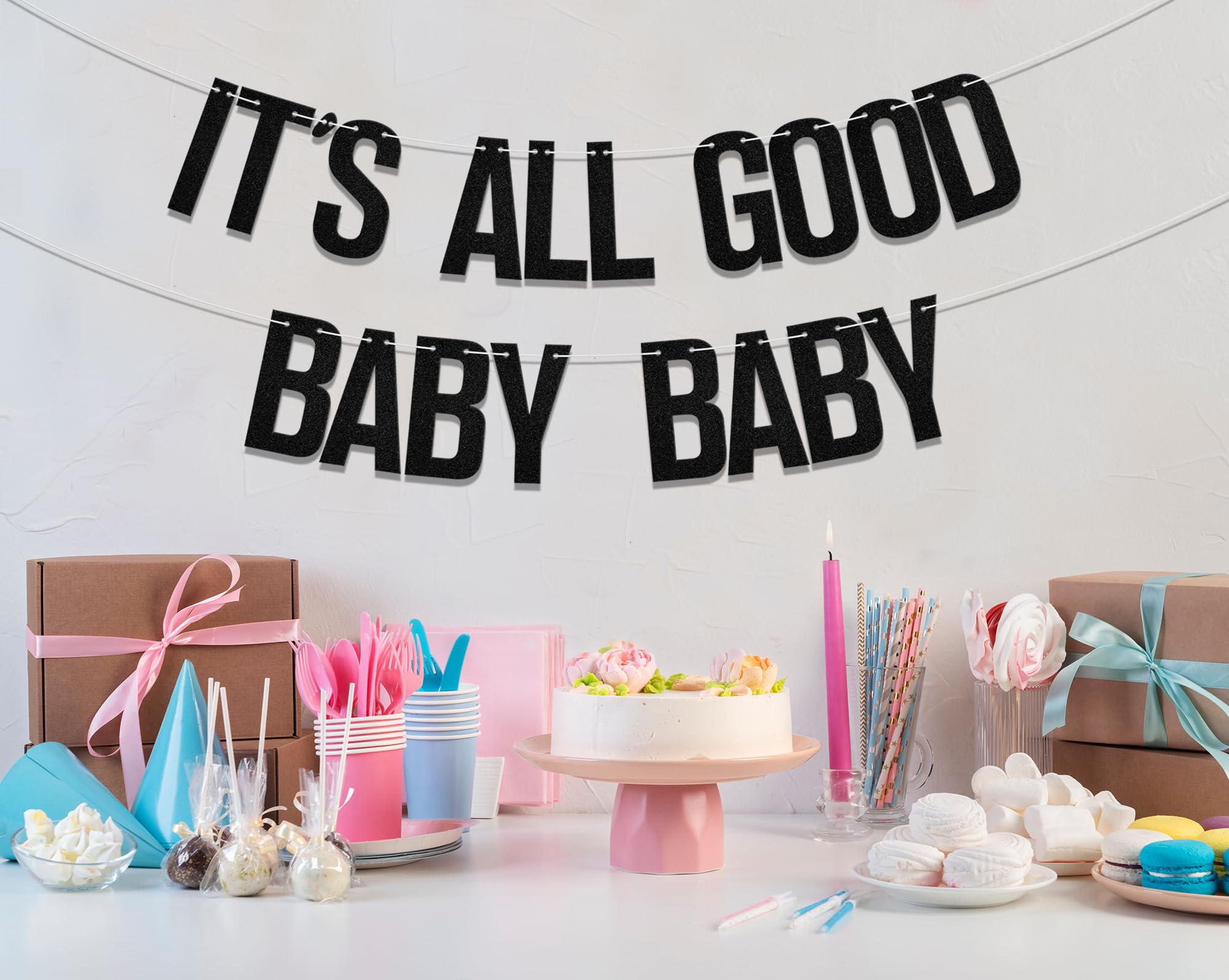 Black 'It's All Good Baby Baby' Banner - Hip Hop Party Decorations for The Notorious B.I.G. 90s Music Theme Birthday | Perfect for Biggie Smalls Themed Parties, Rap Celebrations & 90s Throwback Events