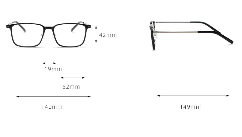 CCspace Unisex Full Rim Square TR90 Titanium Eyeglasses 56903 - Lightweight & Durable Glasses for Work, Reading & Everyday Use