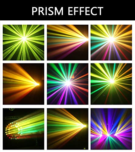 230W RGBW LED Moving Head Light with 7R Beam & 8 Prism - DMX512 Stage Lighting for DJ Disco Party, Concert, Wedding, and Nightclub Events (Black)