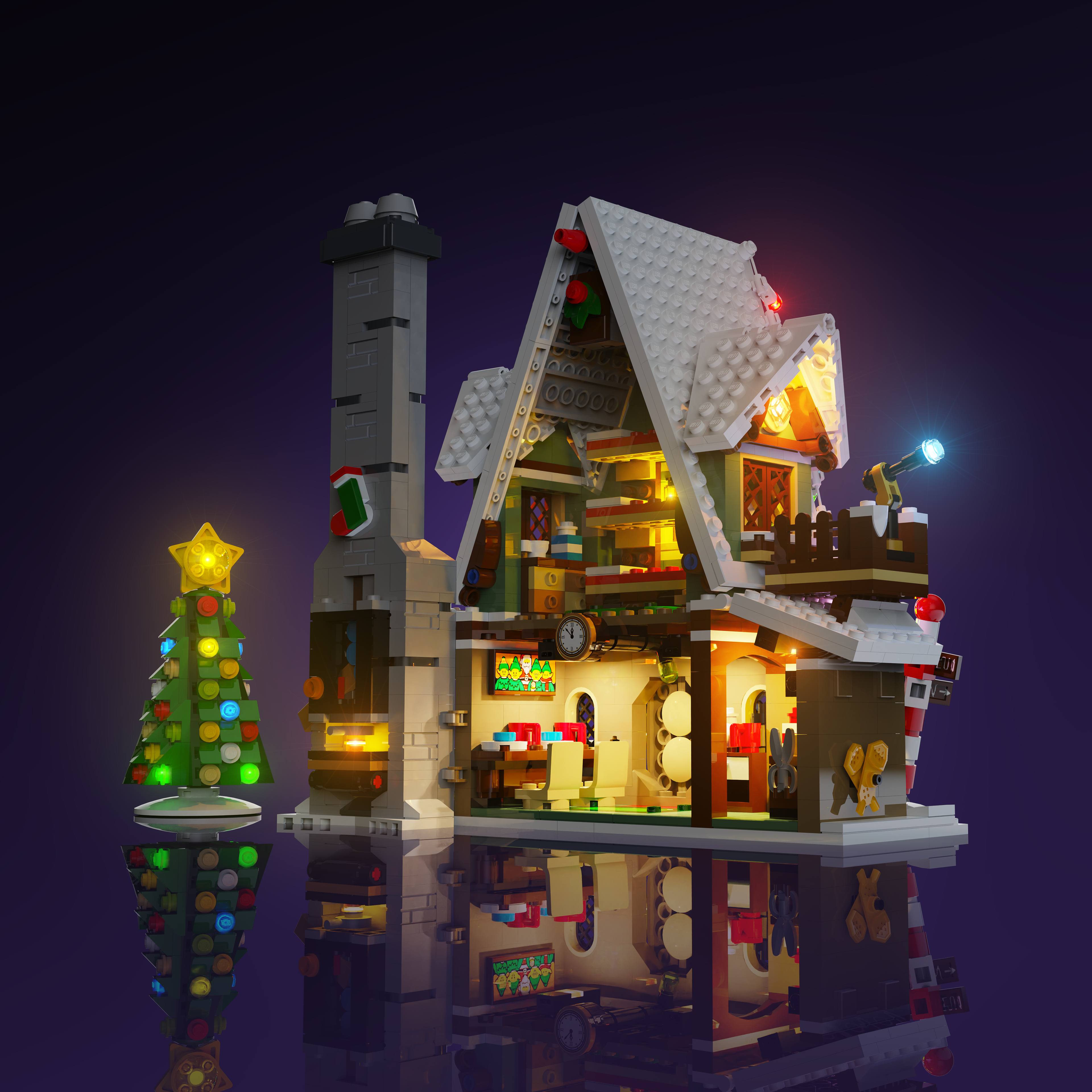 LEGO® Elf Club House Light Kit #10275 - DIY Lighting Set for LEGO Christmas Village Display & Holiday Home Decor