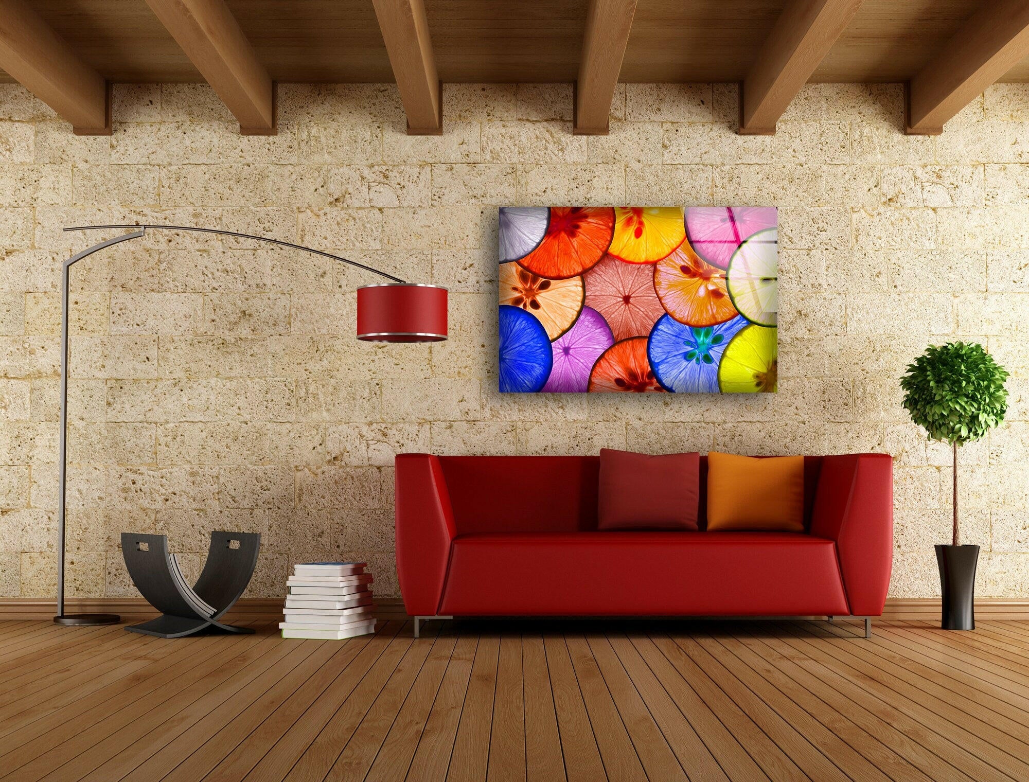 Vibrant Lemon Glass Wall Art Decor - Handmade Citrus Fruit Mural for Kitchen, Dining Room & Bathroom - Unique Home Decor Gift Idea