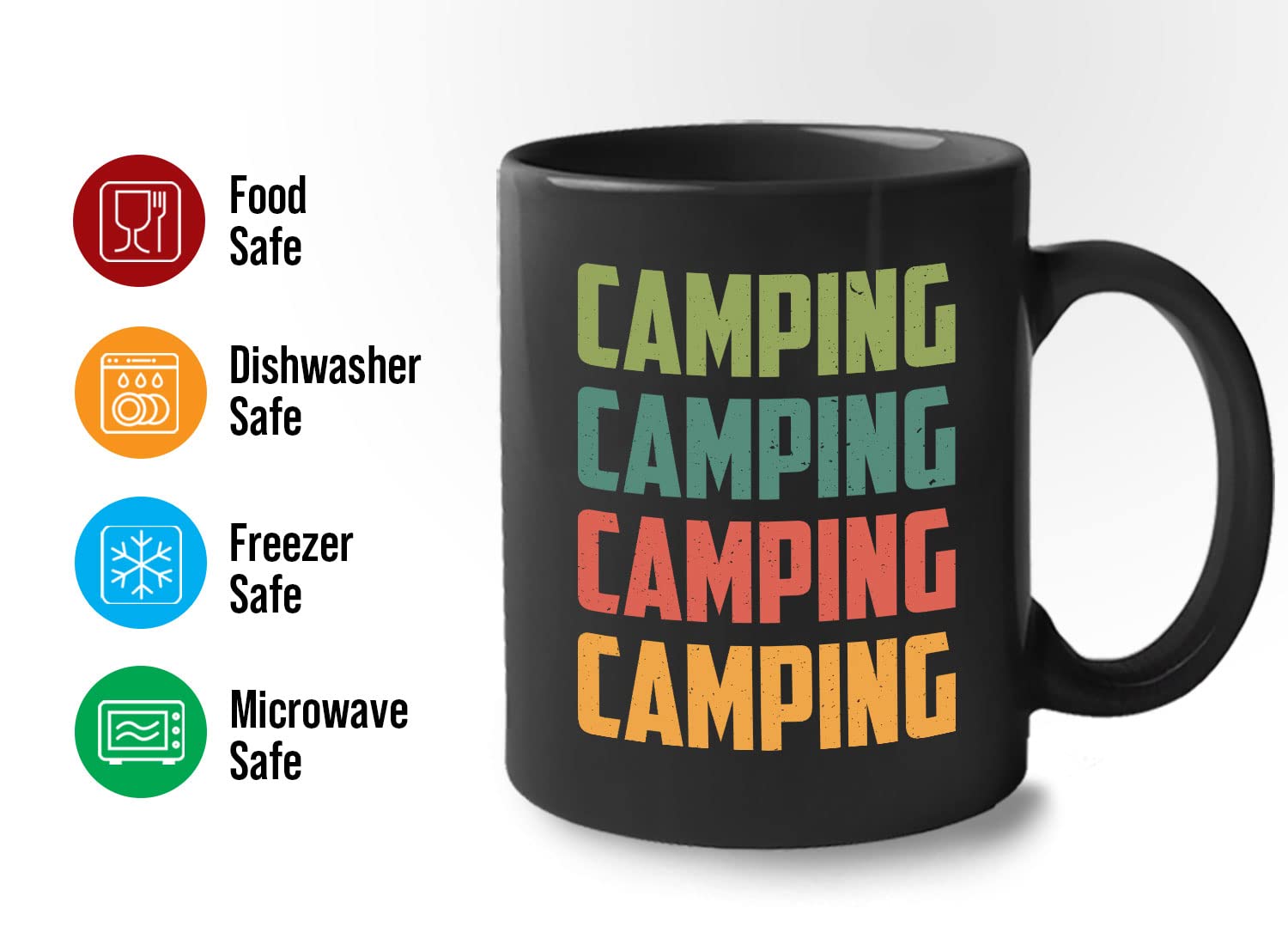 11oz Black Camping Coffee Mug - Insulated Travel Mug for Hiking, Backpacking & Outdoor Adventures - Perfect for Camping Trips & Forest Explorations