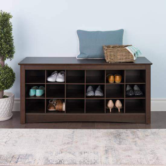 18 Inch Shoe Cubbie Bench - Storage Organizer with Multiple Size Options | Perfect for Entryway, Mudroom & Closet Organization