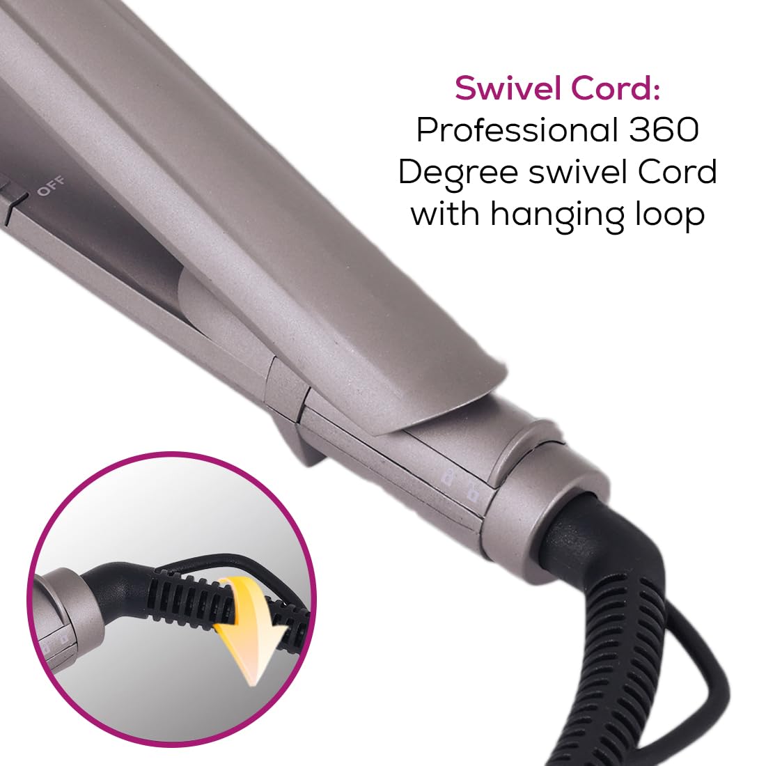 Beurer HS 15 Professional Ceramic Hair Straightener - Compact & Lightweight Flat Iron for All Hair Types (Grey) | Perfect for Travel, Home Use & Salon Styling