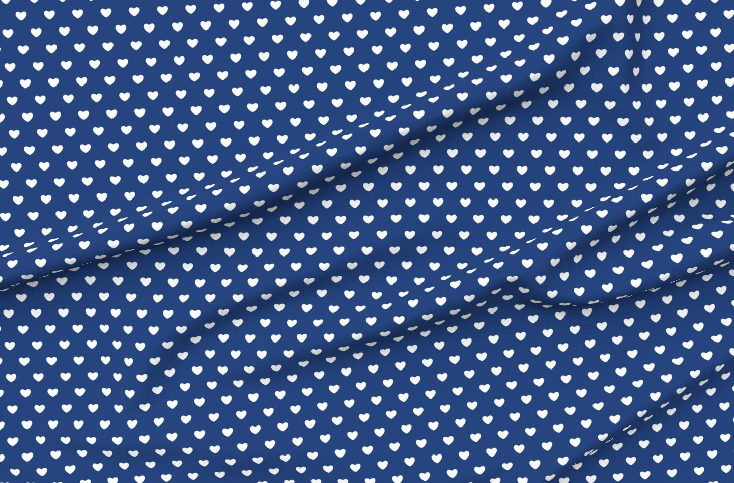 Hearts Blue Large Classic Printed Minky Fabric by The Yard - Soft Plush Material for Sewing Baby Blankets, Quilt Backing & DIY Projects - Perfect for Nursery Decor, Gift Making & Cozy Home Crafts
