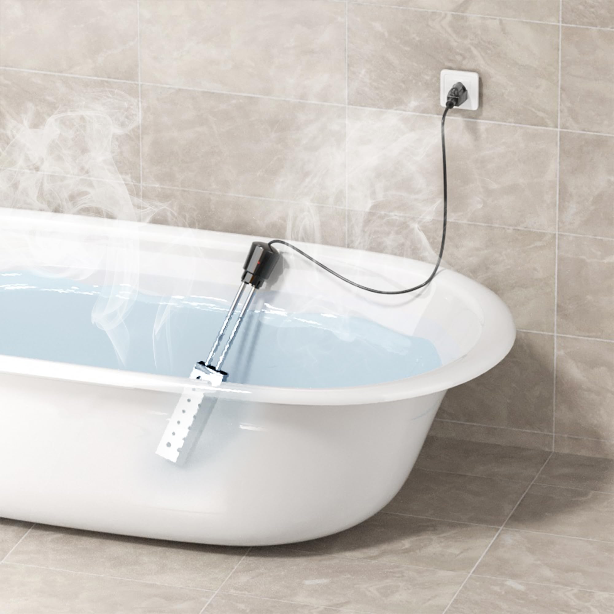 Portable Bucket Heater - Submersible Water Heater for Pools, Bathtubs & Hot Tubs | Fast Heating 5 Gallons to 104°F in 10 Minutes | Perfect for Camping, RV Trips & Outdoor Bathing
