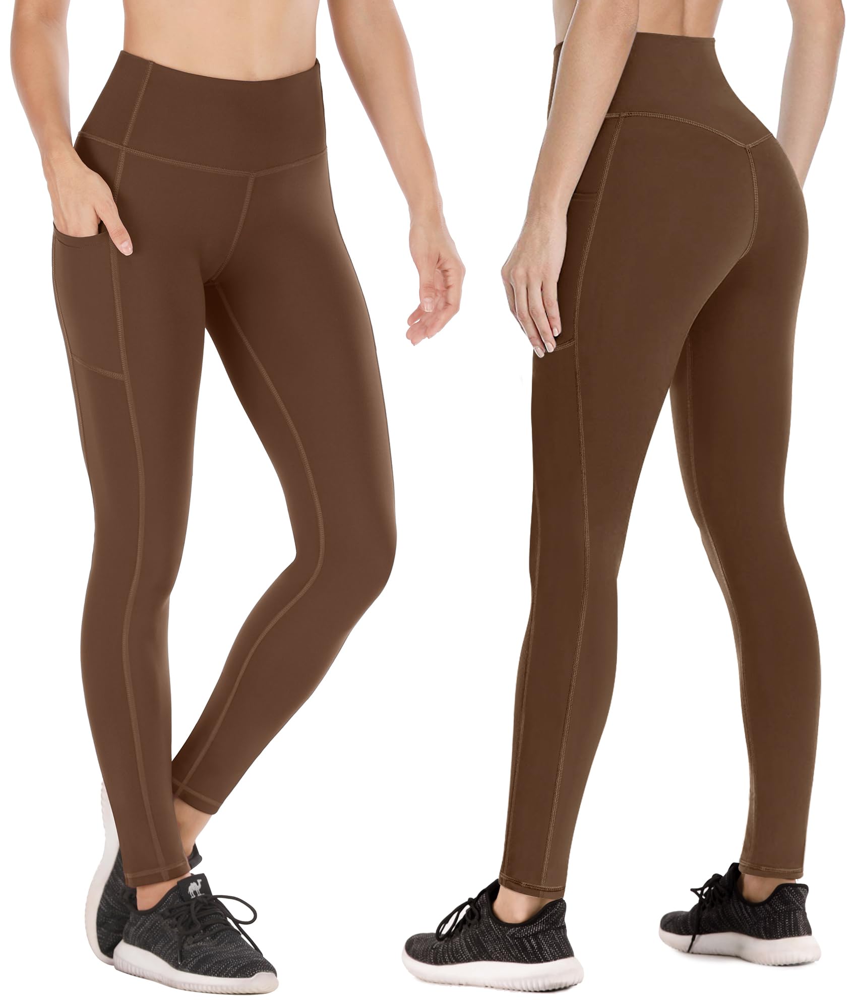 Heathyoga Fleece Lined Thermal Leggings for Women with Pockets - Warm Winter Yoga Pants for Running, Workout & Outdoor Activities