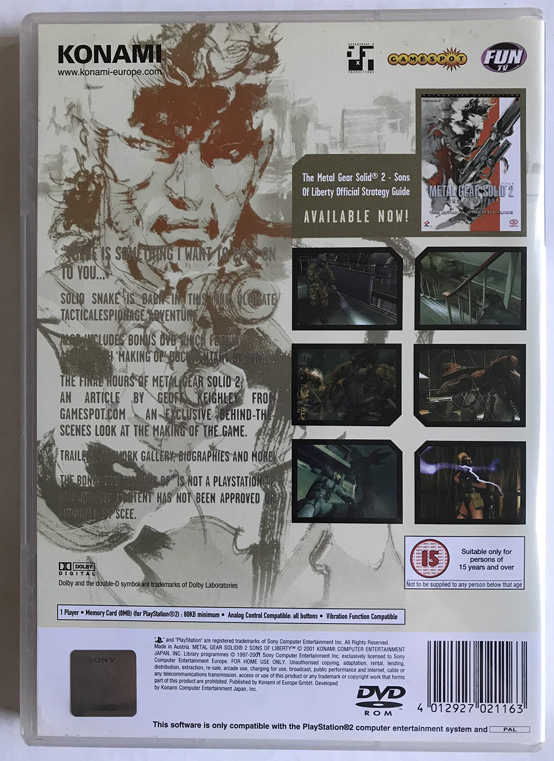 Metal Gear Solid 2: Sons of Liberty - PS2 Game | Action-Adventure Stealth Video Game for Playstation 2 | Perfect for Retro Gaming & Collectors