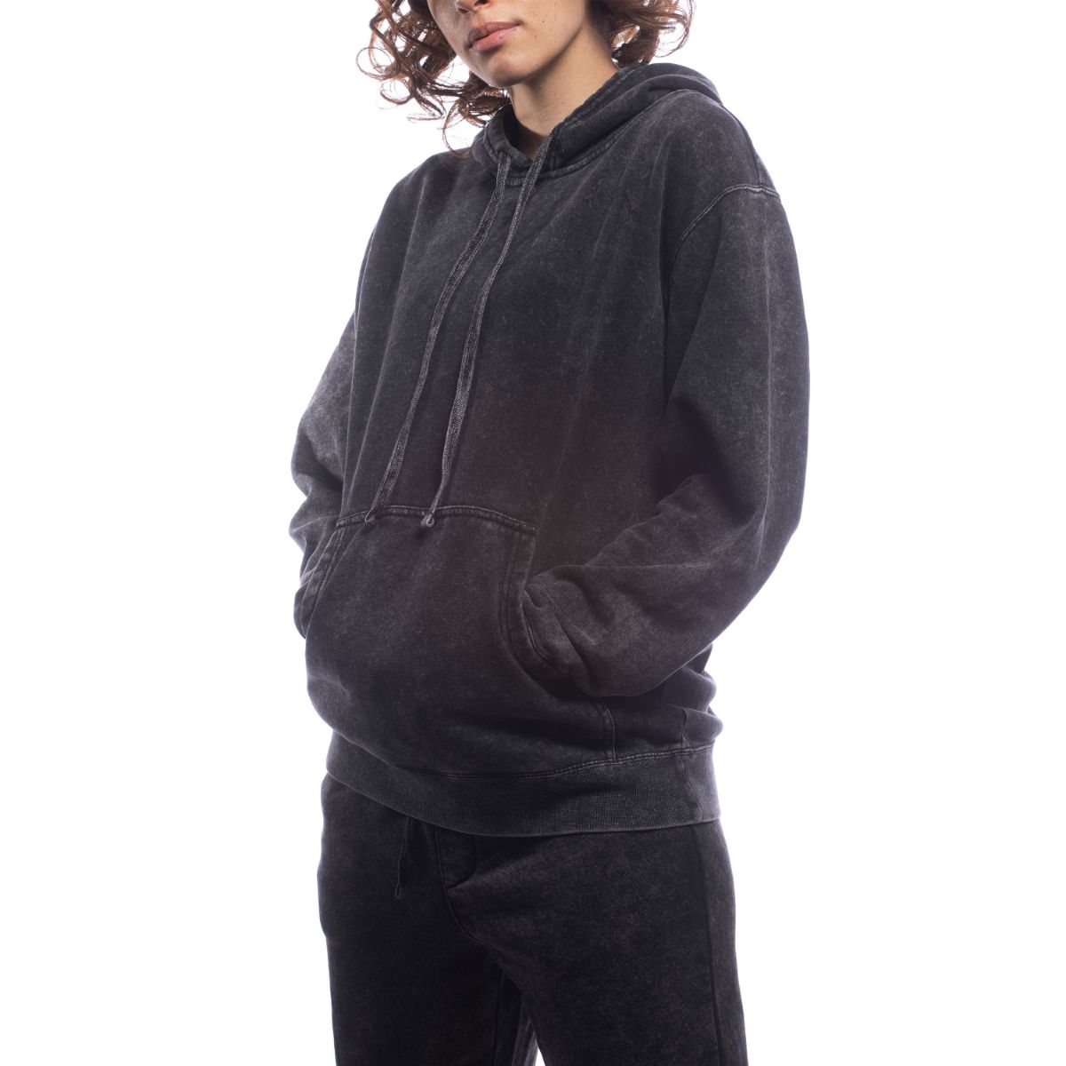 Eco-Friendly Relaxed Upcycled Hoodie for Men & Women - Soft Mineral Black Cotton Blend | Perfect for Casual Wear, Street Style & Sustainable Fashion