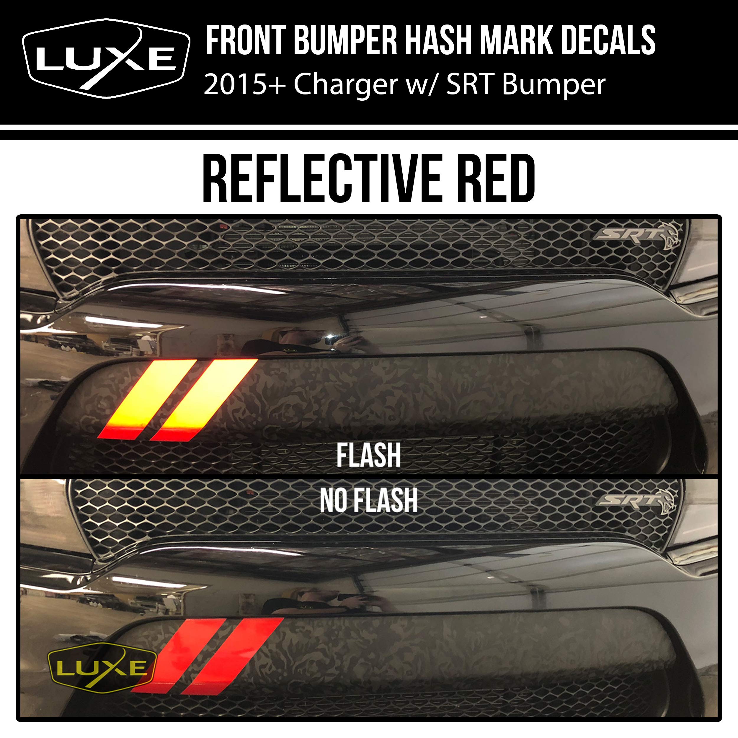 Reflective Blue Charger Front Bumper Hash Stripes - High Visibility Decorative Stripes for Dodge Charger - Perfect for Night Driving & Car Customization
