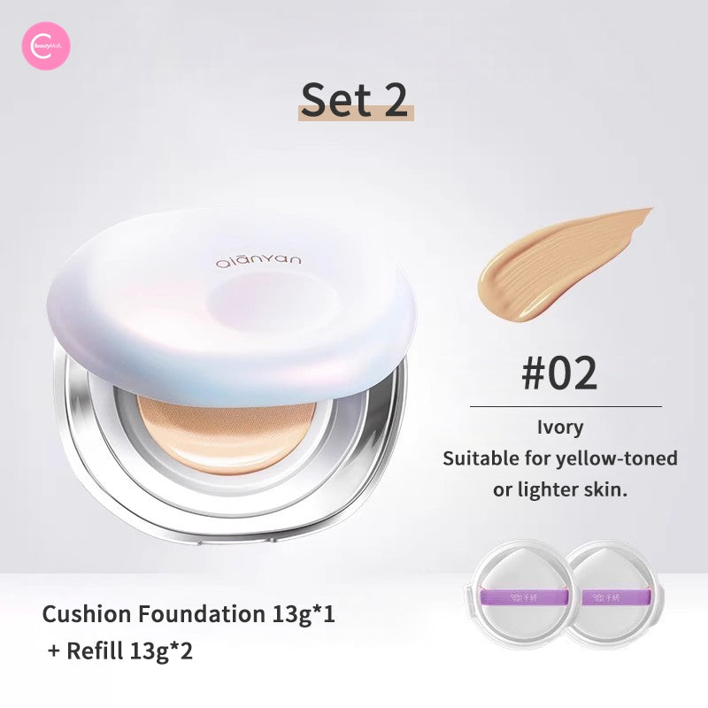 CHEERYEP White Moonlight Cushion Foundation - Lightweight Hydrating BB Cream with SPF, Full Coverage Makeup for Flawless Skin | Perfect for Daily Wear & Special Occasions