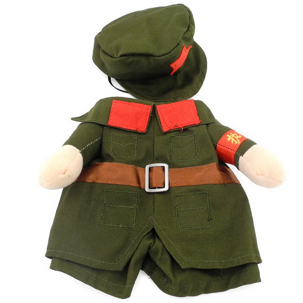 Zunea Military Dog Costume for Small Dogs - Soldier Dog Coat for Puppies, Girl & Boy - Perfect for Halloween, Cosplay, and Patriotic Events