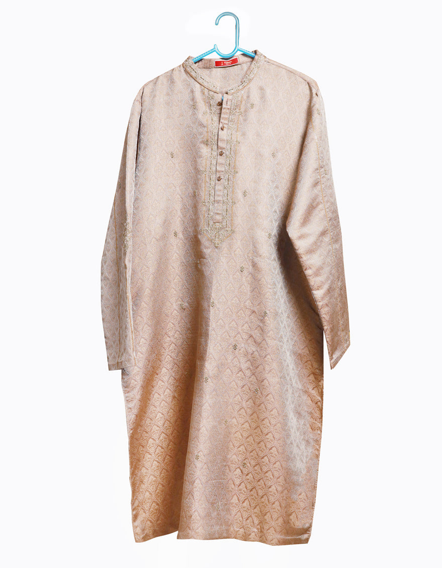 Blended Brown Special Kurta by J. Junaid Jamshed - Premium Pakistani Traditional Wear for Men - Perfect for Eid, Weddings & Special Occasions