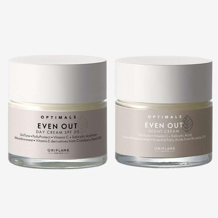 Even Out Day Cream SPF 20 & Night Cream Set - 50ml Each - Brightening & Hydrating Skincare Duo for Day & Night Use - Perfect for Dry Skin & Uneven Tone Care Routine