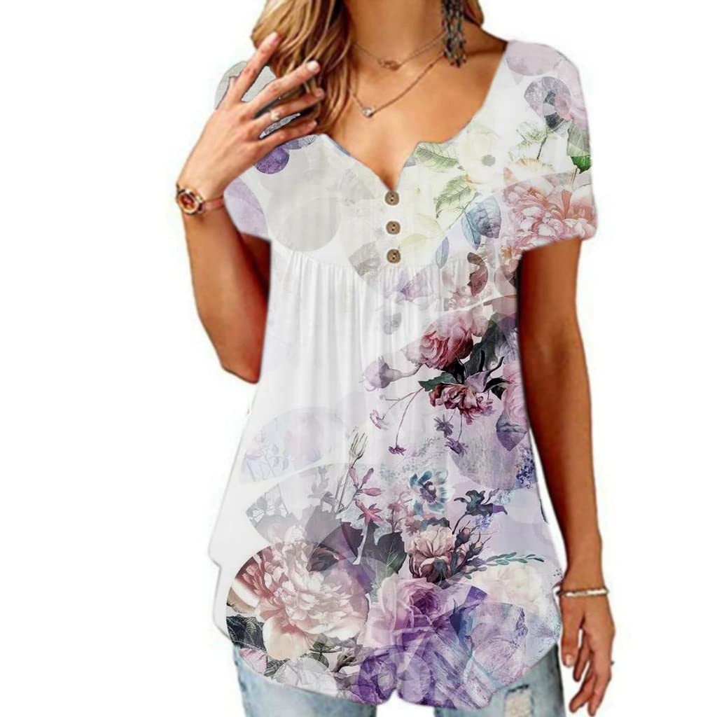 SANCABA Women's Floral Sleeveless Blouse - Loose Fit Summer Tunic Top for Casual Wear & Beach Cover Up | Perfect for Vacation, Poolside, and Outdoor Activities