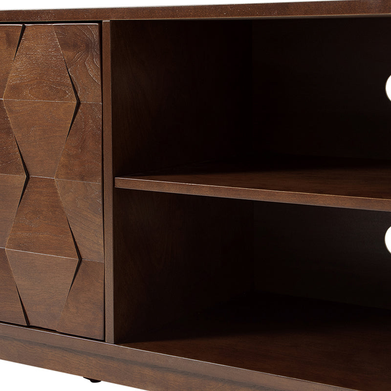 Samuel Open Storage Shelf TV Stand with Cable Management Holes - Modern Entertainment Center for Living Room, Bedroom & Home Office Organization