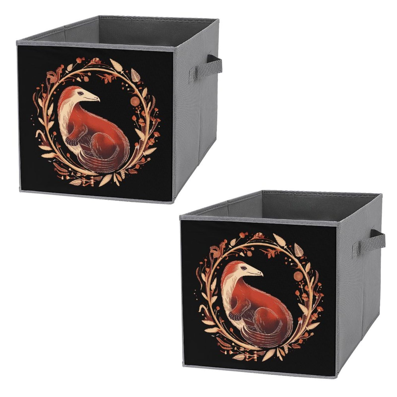 Anteater Print Foldable Storage Bins with Handles - 2PCS for Closet & Toy Organizing