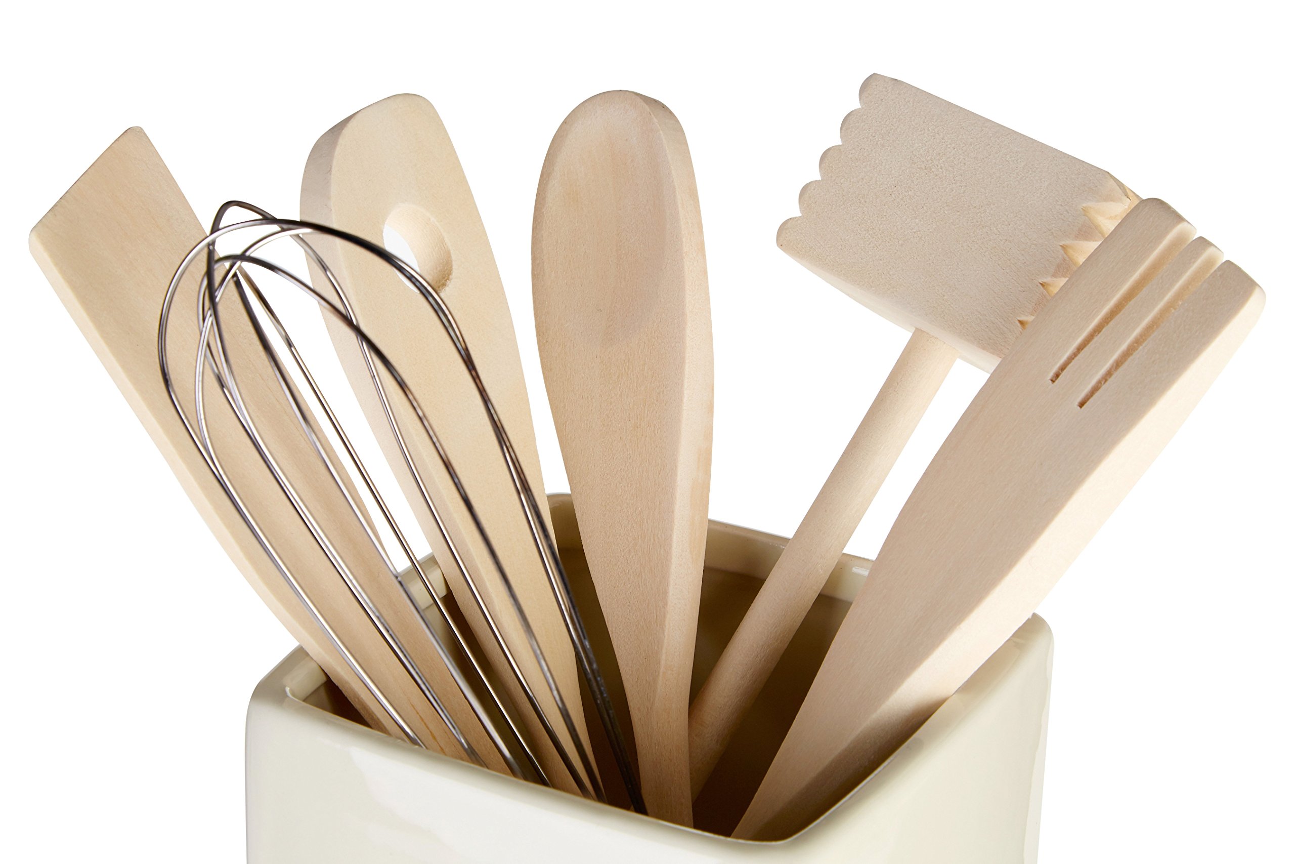 Premium Stoneware Cutlery Organizer - White | Kitchen Utensil Holder & Knife Storage Caddy for Countertop | Perfect for Dining Room, Kitchen Drawer Organization & Wedding Gift