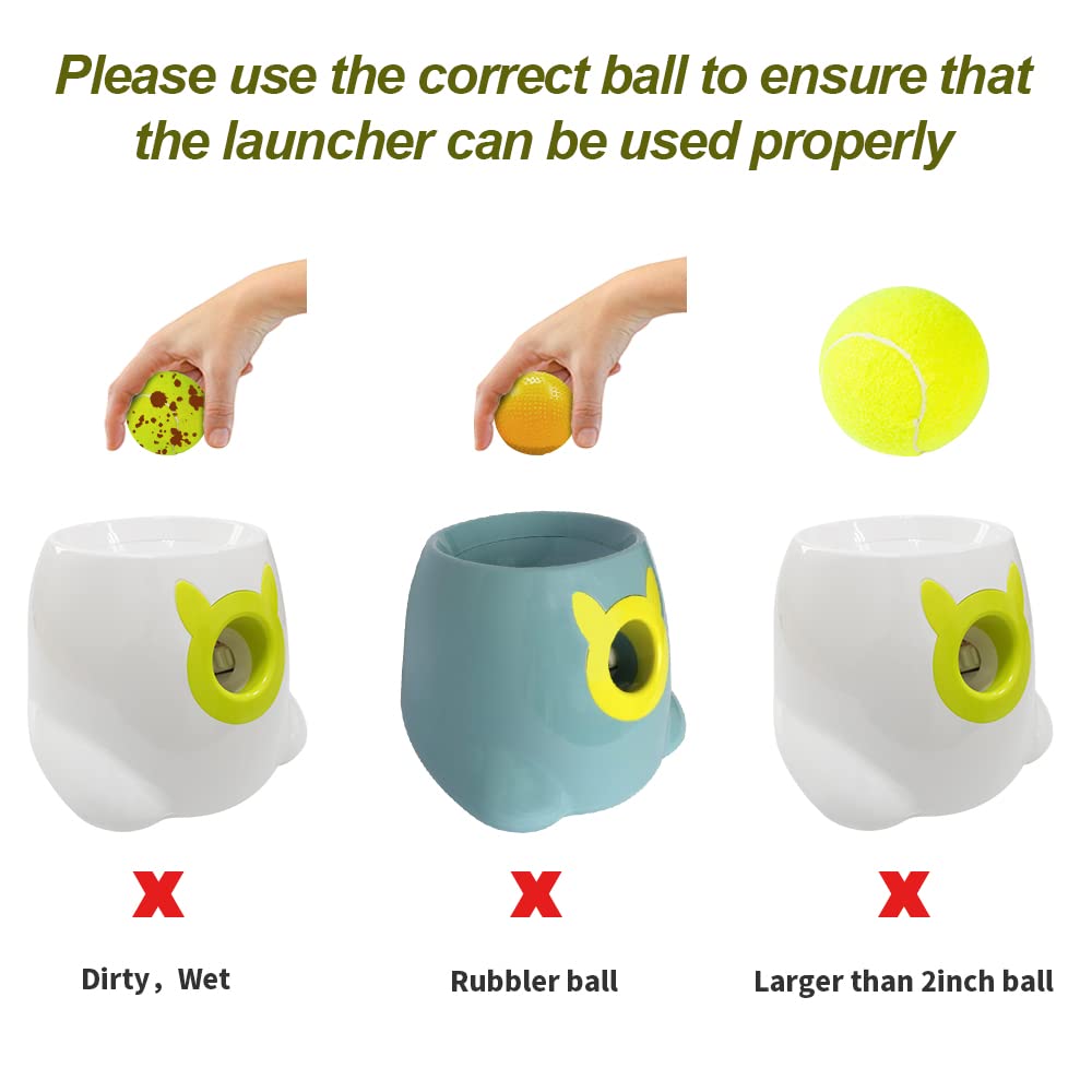 BESTHLS Automatic Dog Ball Launcher - Interactive Tennis Ball Thrower Machine for Small & Medium Dogs - Fetching Distance 10-30ft - Blue - Perfect for Backyard Play, Dog Training & Exercise
