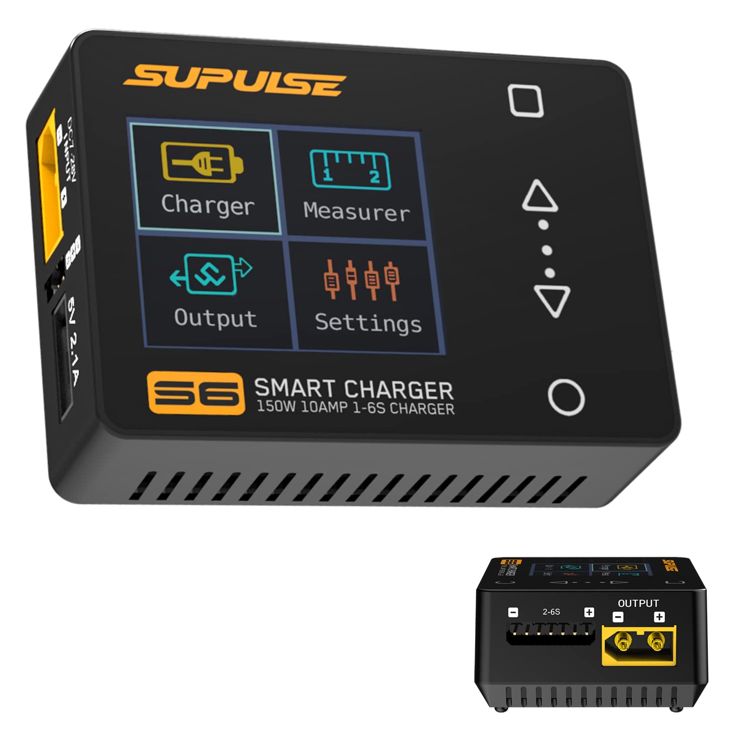 SUPULSE 10A 150W 1-6S LiPo Battery Charger with LCD Display - RC Car Battery Charger Discharger for Li-Po Li-Hv Li-Ion Li-Fe NiMH Pb - Perfect for RC Cars, Drones, and Hobby Battery Maintenance