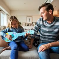 **YOLOPLUS+ 17 Inch Kids Ukulele Toy – 4-String Mini Guitar for Toddlers & Beginners – Educational Musical Instrument with Anti-Impact Design, Includes Picks, Strap & Tutorial – Perfect for Learning, Playtime & Early Music Development**