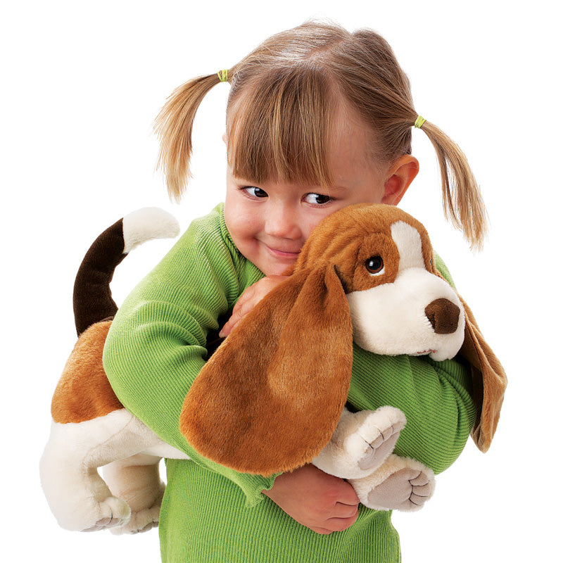 Adorable Basset Hound Puppet - Realistic Hand Puppet for Kids & Storytelling | Perfect for Puppet Shows, Classroom Activities & Family Fun