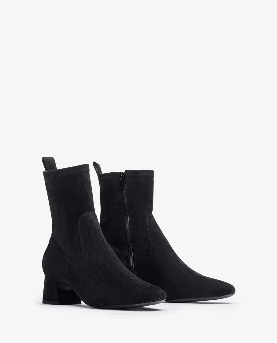 UNISA Black Suede Ankle Boots for Women - Comfortable Low Heel Chelsea Boots - Stylish Winter & Fall Fashion Footwear - Perfect for Office, Dating & Casual Outings