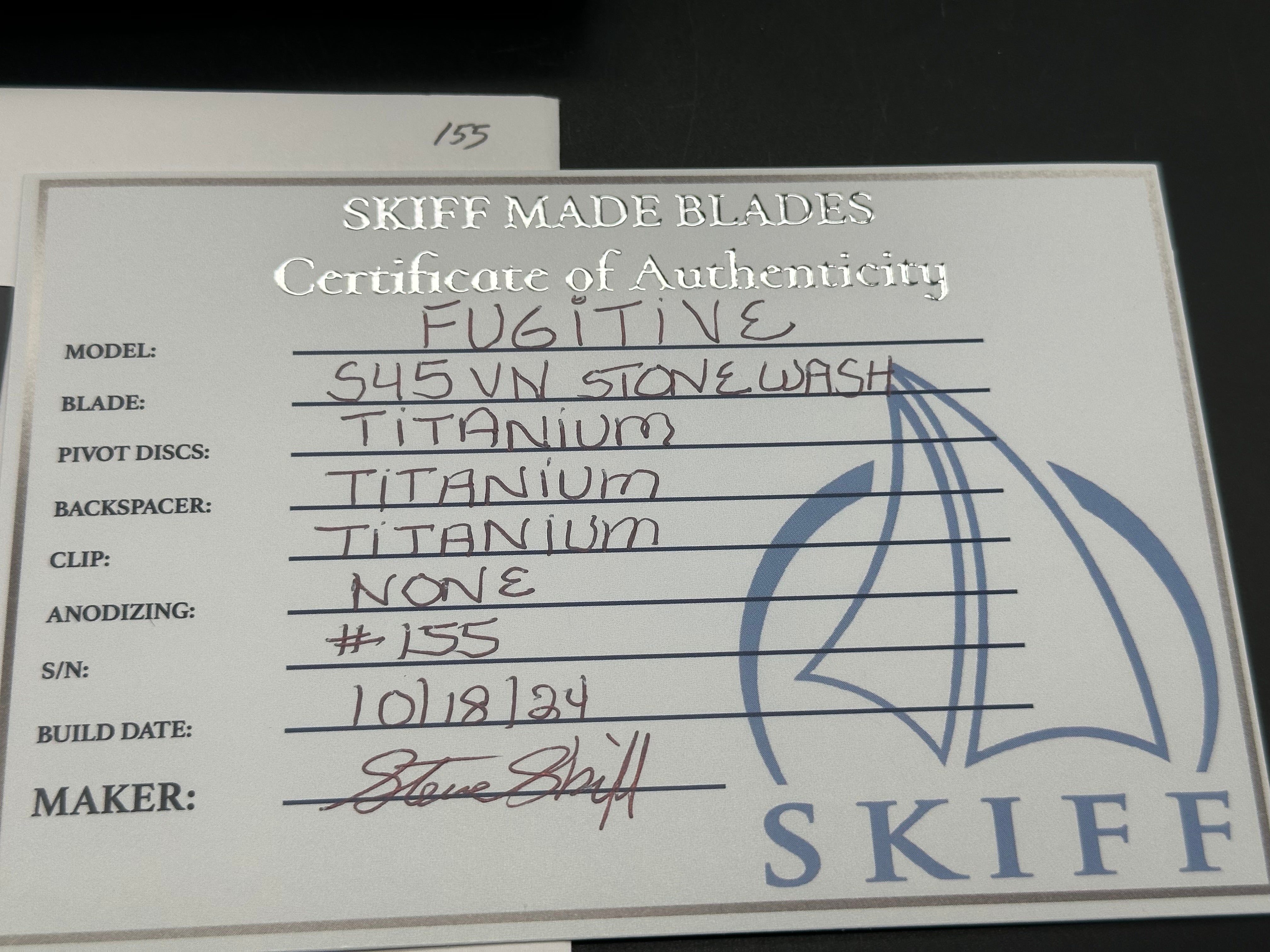 Skiff Made Blades Fugitive - Premium Non-Anodized Pocket Knife for EDC, Outdoor Adventures & Survival Gear