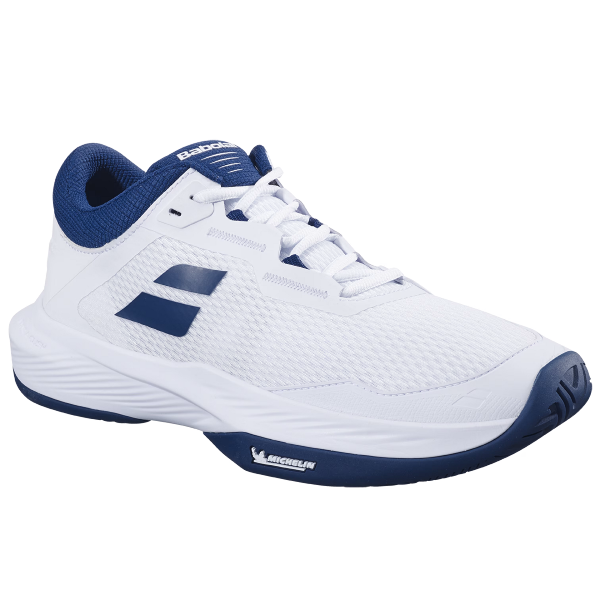 Babolat SFX4 All Court Men's Tennis Shoes - White/Estate Blue | Lightweight & Durable for Hard Court & Clay Court Play