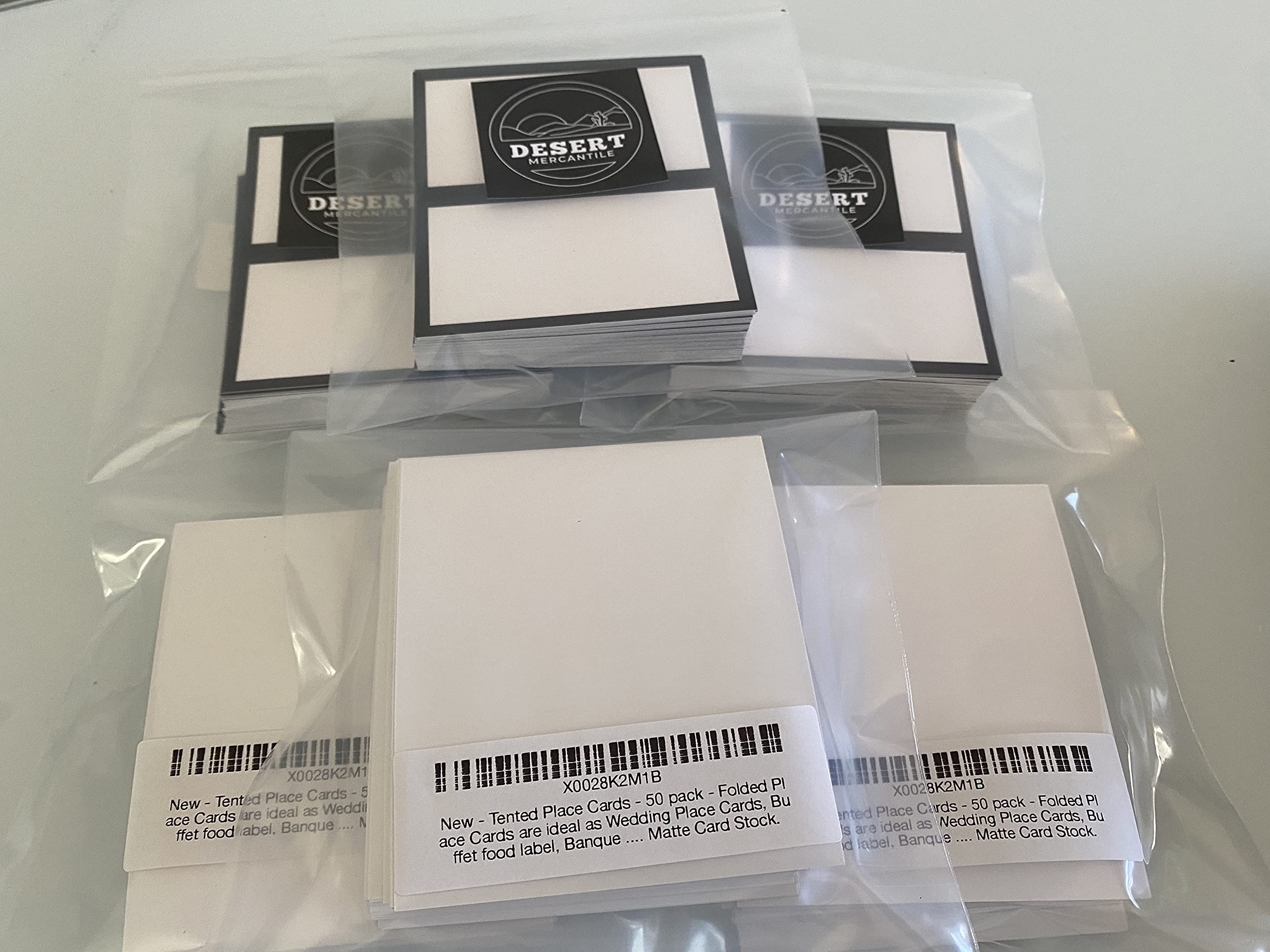 Premium 50-Pack Tented Place Cards - 14pt Matte Cardstock for Weddings, Buffets, Banquets & Cocktail Parties - Elegant Name Cards & Food Labels for Special Events