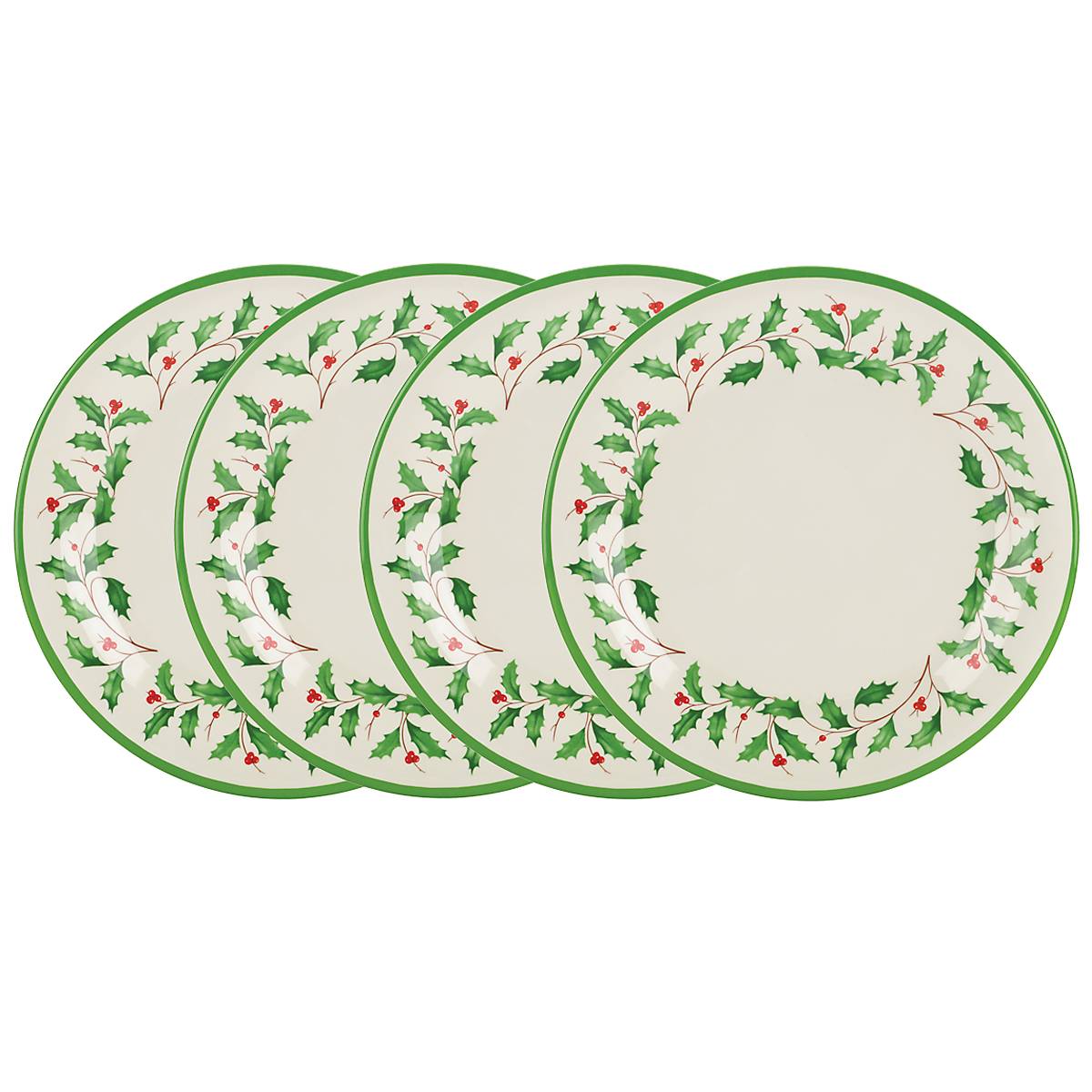 4-Piece Holiday Melamine Dinner Plates Set - Durable, Lightweight & Dishwasher Safe - Perfect for Christmas, Thanksgiving & Family Gatherings