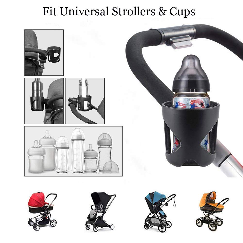 Universal Stroller Cup Holder - Flytaker Adjustable Baby Bottle Holder with Stroller Hook | Perfect for Strollers, Shopping Carts & Baby Carriers | Keep Drinks Secure While Walking or Jogging