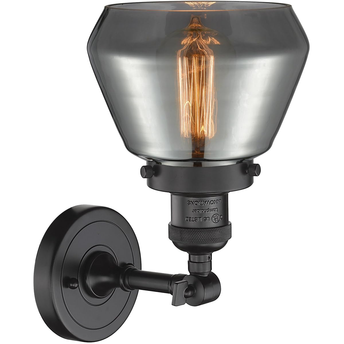 Innovations 201F-OB-G173-LED Semi-Flush Mount Ceiling Light Fixture - Oil Rubbed Bronze Finish, Energy Efficient LED Lighting for Bedroom, Hallway, Kitchen & Living Room