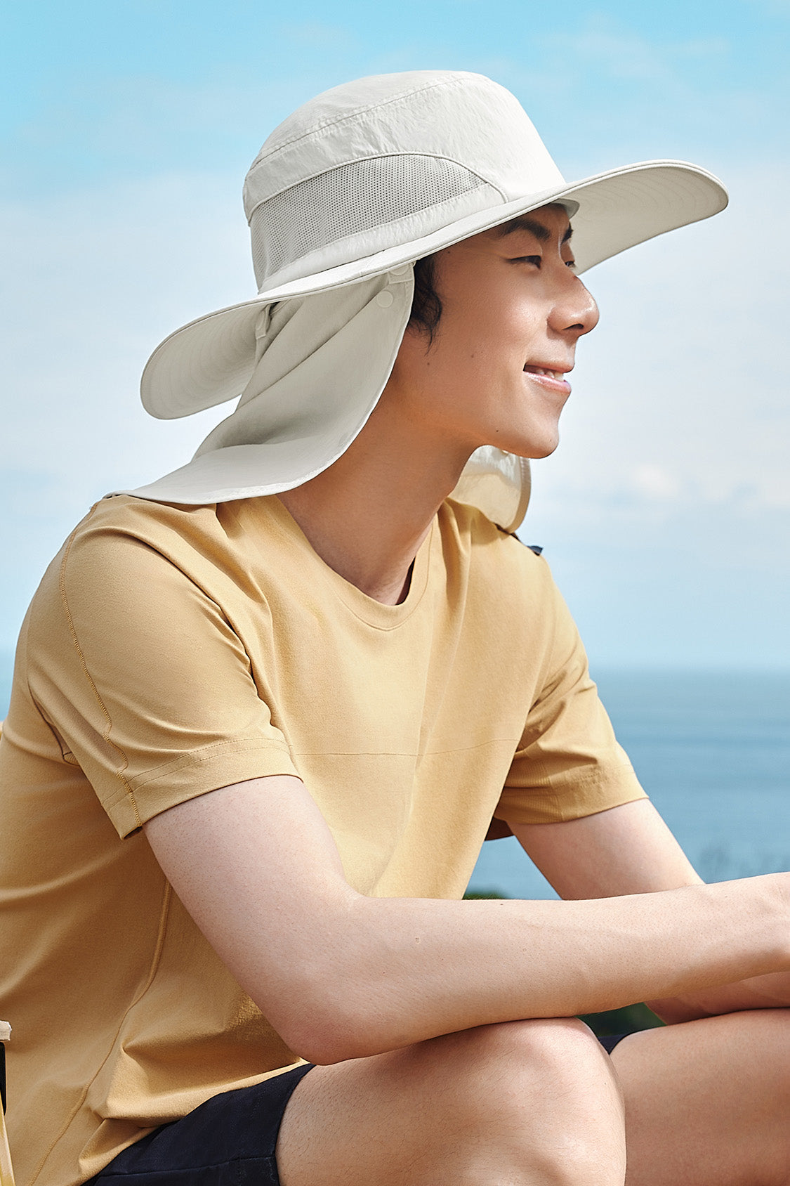 UPF50+ Men's Full Coverage Sun Protection Fishing Hat - Wide Brim Outdoor Hat for Fishing, Hiking & Beach - UV Protective Sun Hat for Men