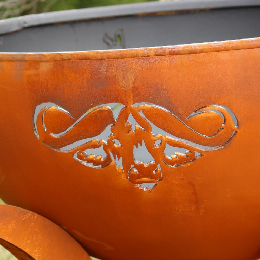 41 Inch Handcrafted Carbon Steel Fire Pit - Africa's Big Five Design | Unique Outdoor Fireplace for Patio, Garden & Backyard Gatherings