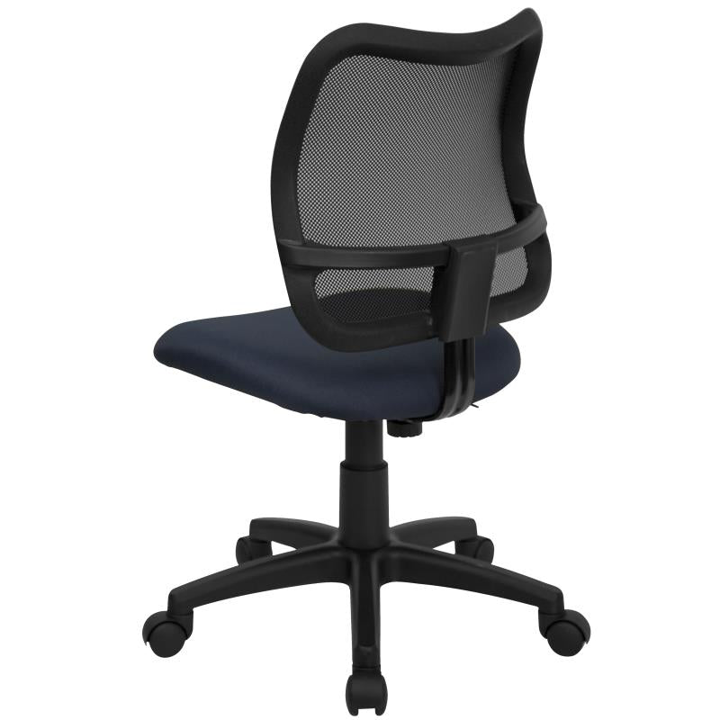 FLASH Mid Back Black Mesh Swivel Task Office Chair - Ergonomic Adjustable Height Computer Desk Chair for Home & Office Use - Perfect for Long Hours of Work or Gaming