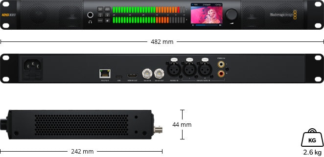 Blackmagic Audio Monitor 12G G3 - Professional 12G-SDI Broadcast Video Monitor with High Dynamic Range for Film & TV Production, Live Streaming, and Studio Monitoring